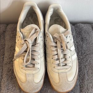 Adidas Cream and Gray Casual Sneakers